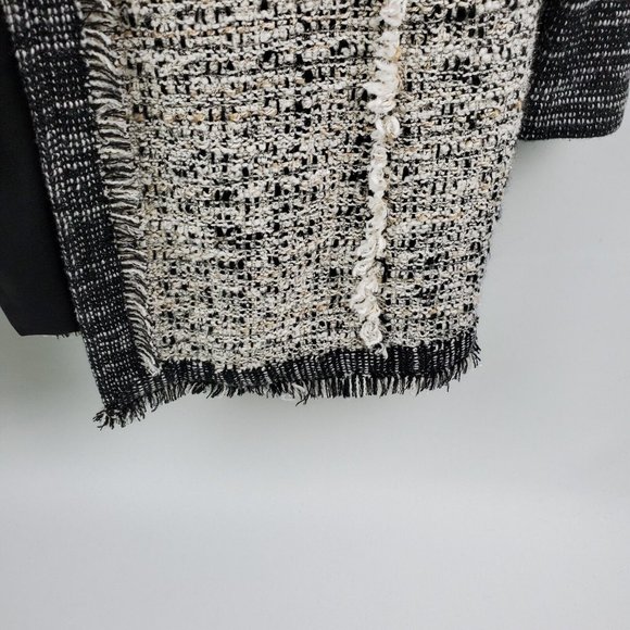 Chicos Women Cardigan Sweater Jacket Lining Open Front Black Tan Chicos 1= Med - Picture 5 of 9